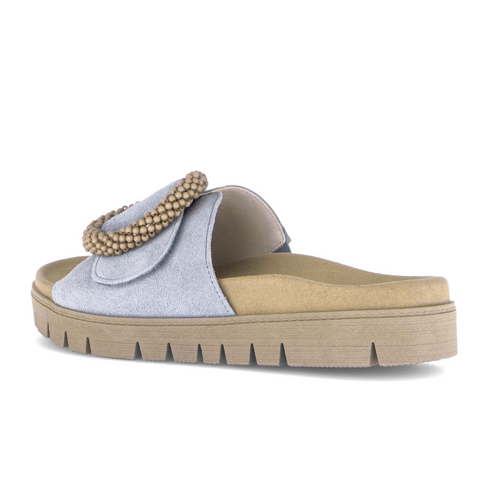 Gabor 745 Beaded Ring Slide (Women) - Dreamvelour/Sky Sandal - Slide - The Heel Shoe Fitters