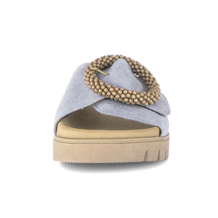 Gabor 745 Beaded Ring Slide (Women) - Dreamvelour/Sky Sandal - Slide - The Heel Shoe Fitters