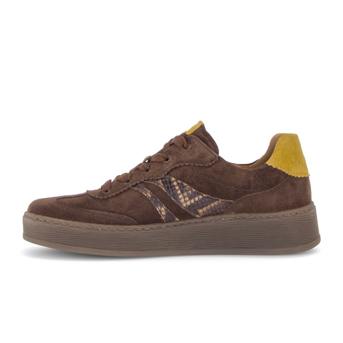 Gabor Faith Sneaker (Women) - Python/Cacao/Mustardo Athletic - Casual - Lace Up - The Heel Shoe Fitters