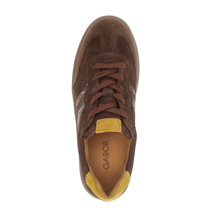 Gabor Faith Sneaker (Women) - Python/Cacao/Mustardo Athletic - Casual - Lace Up - The Heel Shoe Fitters