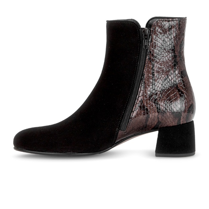 Gabor Sharon Heeled Boot (Women) - Black/Mocca Boots - Casual - Mid - The Heel Shoe Fitters