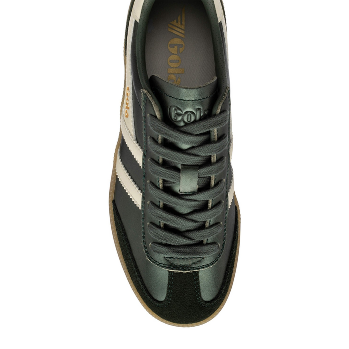 Gola Viper Metallic Sneaker (Women) - Bottle Green/Off White/Gum Athletic - Casual - Lace Up - The Heel Shoe Fitters
