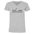 Grinning Beer To Beer - Ladies T-Shirt V-Neck - Teddy the Dog T-Shirts and Gifts