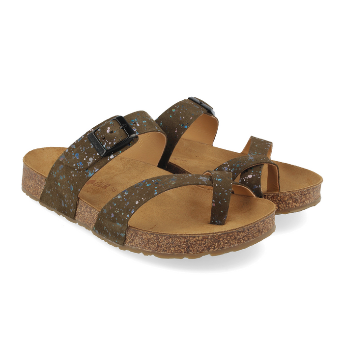 Haflinger Juno Sandal (Women) - Fango Speckle Sandal - Thong - The Heel Shoe Fitters