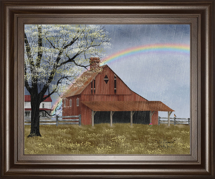 His Promise By Billy Jacobs - Framed Print Wall Art - Green