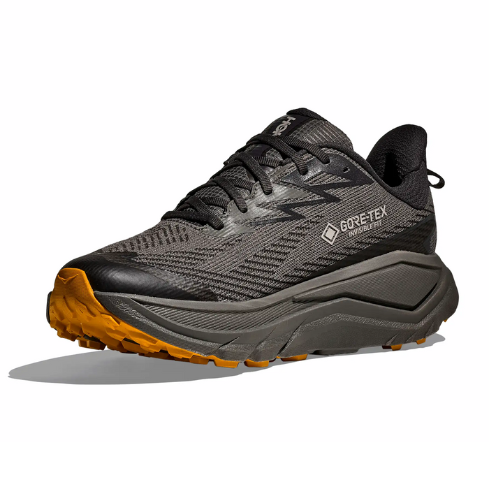 Hoka Challenger 8 GTX Trail Running Shoe (Men) - Asphalt Grey/Varsity Yellow Athletic - Running - Trail - The Heel Shoe Fitters