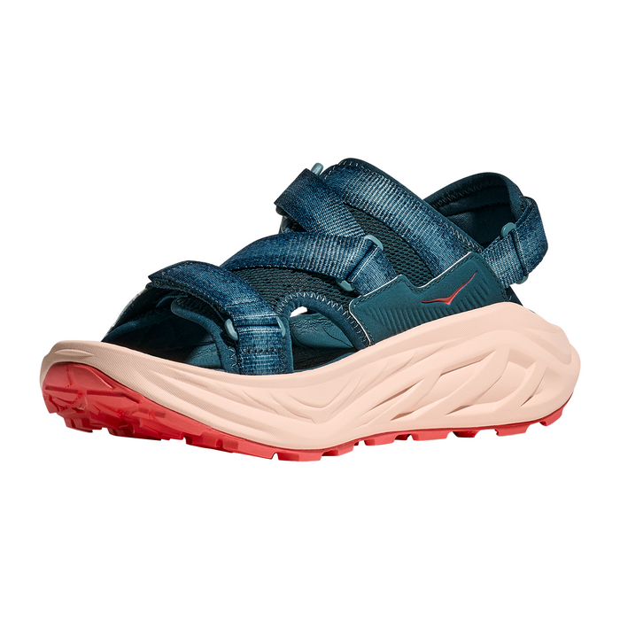 Hoka Infini Hike TC Sandal (Women) - Blue Twilight/Grapefruit Sandal - Active - The Heel Shoe Fitters