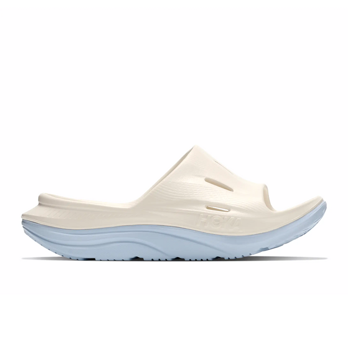 Hoka Ora Recovery Slide 3 (Unisex) - Alabaster/Ambient Blue Sandal - Slide - The Heel Shoe Fitters