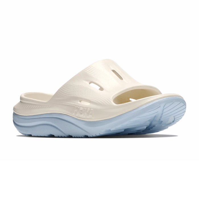 Hoka Ora Recovery Slide 3 (Unisex) - Alabaster/Ambient Blue Sandal - Slide - The Heel Shoe Fitters