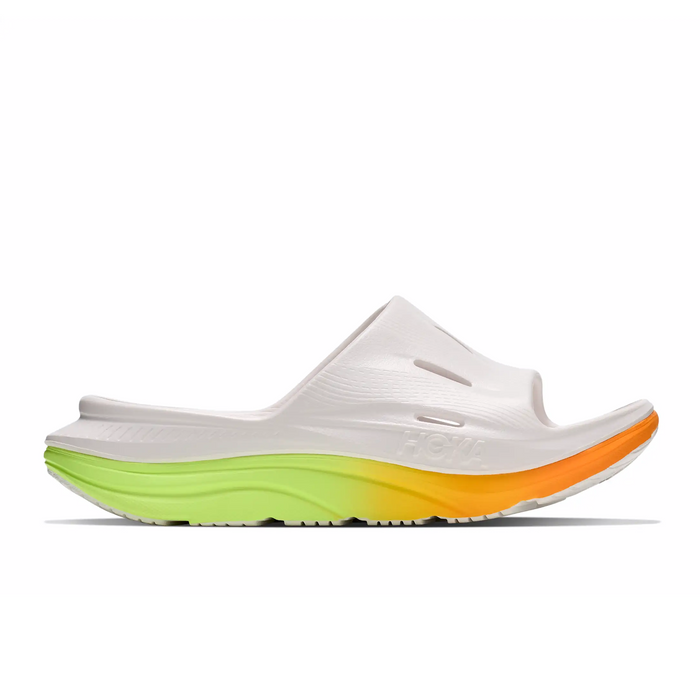 Hoka Ora Recovery Slide 3 (Unisex) - White/Neon Yuzu Sandal - Slide - The Heel Shoe Fitters