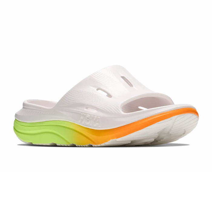 Hoka Ora Recovery Slide 3 (Unisex) - White/Neon Yuzu Sandal - Slide - The Heel Shoe Fitters