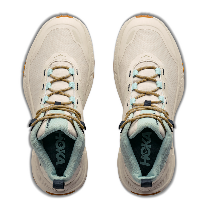 Hoka Transport Hike GTX (Women) - Alabaster/Glimmering Blue Hiking - Mid - The Heel Shoe Fitters