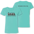 I Wanna Walk & Roll All Night - Ladies T-Shirt V-Neck
