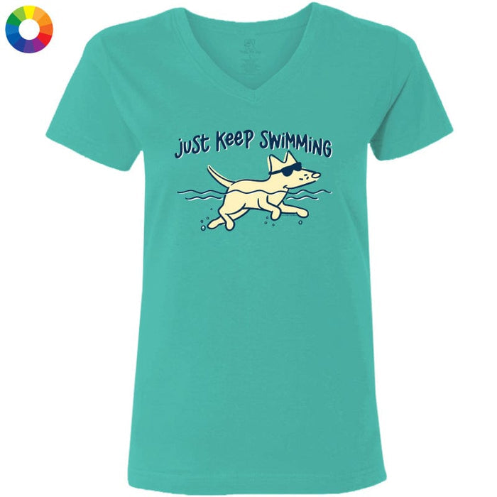 Just Keep Swimming - Ladies T-Shirt V-Neck
