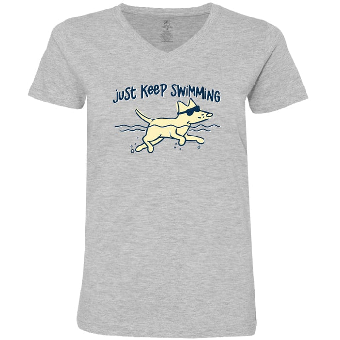 Just Keep Swimming - Ladies T-Shirt V-Neck
