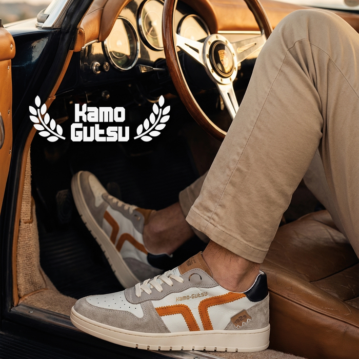 Kamo-Gutsu CAMPO 048 Sneaker (Men) - Beige/Arancio Athletic - Casual - Lace Up - The Heel Shoe Fitters
