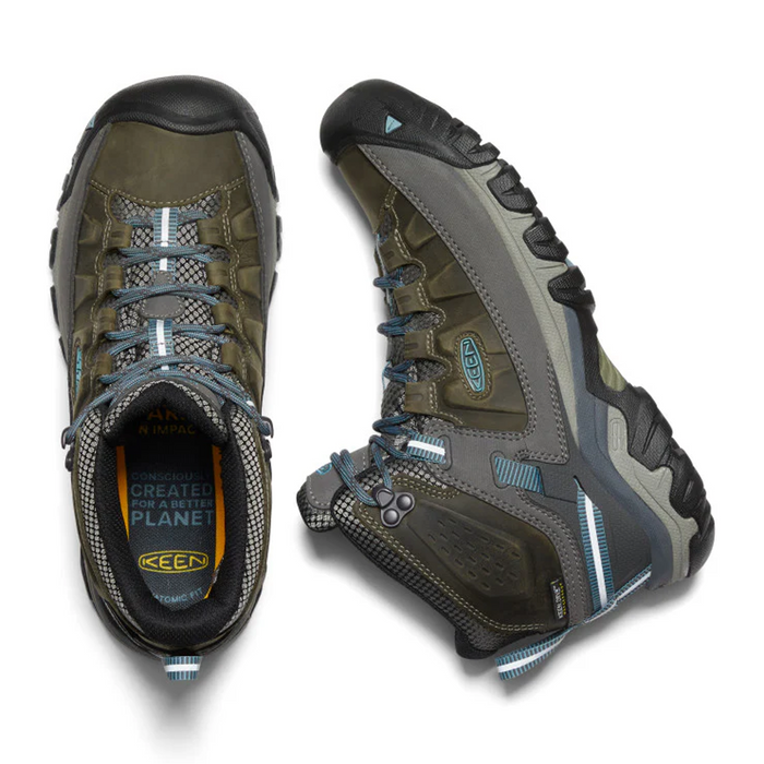 Keen Targhee III Waterproof Mid Hiking Boot (Women) - Magnet/Atlantic Blue Boots - Hiking - Mid - The Heel Shoe Fitters
