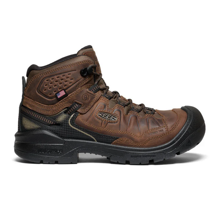 Keen Utility Targhee IV Mid Waterproof Carbon Toe Work Boot (Men) - Dark Earth/Black Boots - Work - 8" - Composite Toe - The Heel Shoe Fitters
