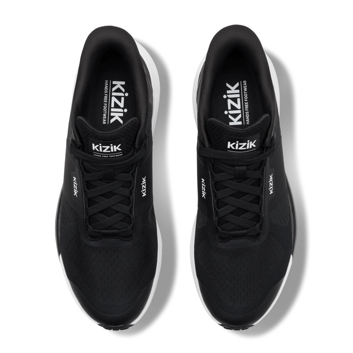 Kizik Freedom Run Sneaker (Men) - Black/White Athletic - Casual - Lace Up - The Heel Shoe Fitters