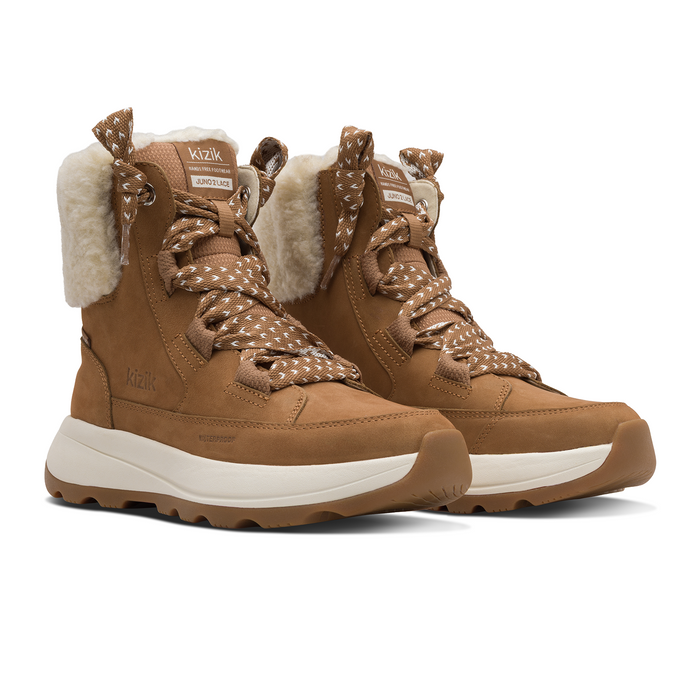 Kizik Juno 2 Lace Boot (Women) - Bran/Pristine Boots - Winter - Mid - The Heel Shoe Fitters