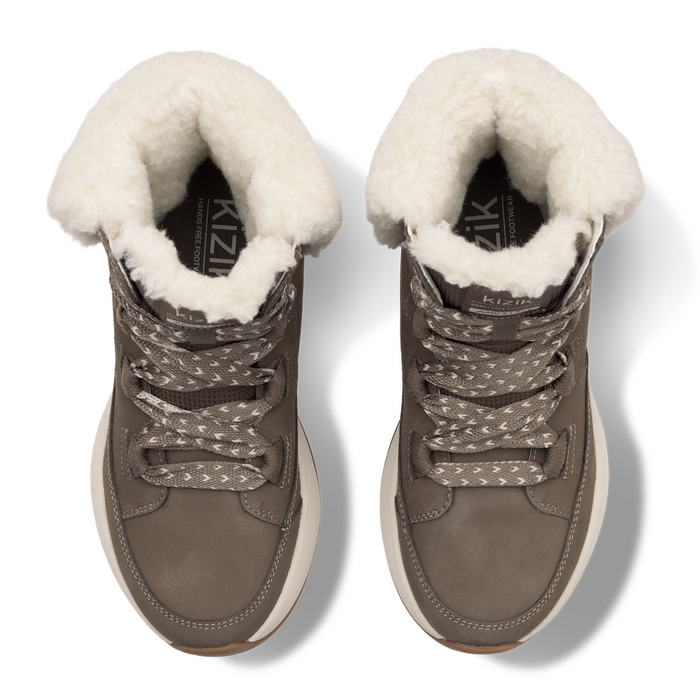 Kizik Juno 2 Lace Boot (Women) - Shitake/Fog Boots - Winter - Mid - The Heel Shoe Fitters