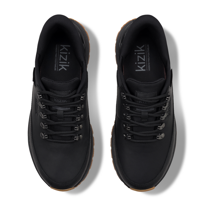 Kizik Wasatch Leather Low (Men) - Blackout Athletic - Casual - Lace Up - The Heel Shoe Fitters