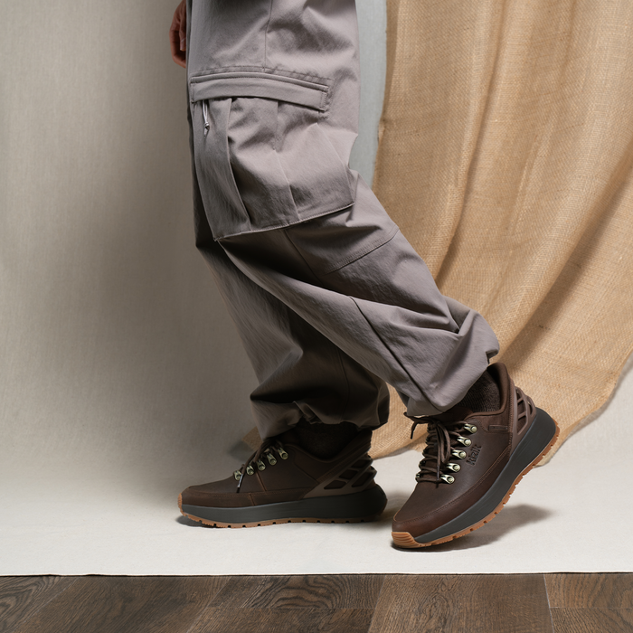 Kizik Wasatch Leather Low (Men) - Soft Silt/Demitasse Athletic - Casual - Lace Up - The Heel Shoe Fitters