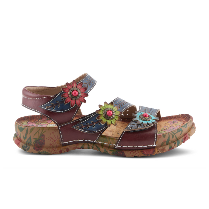 L'Artiste Anewtrio Backstrap Sandal (Women) - Navy Multi Sandal - Backstrap - The Heel Shoe Fitters