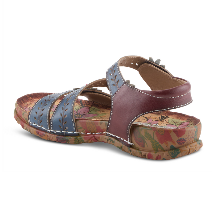L'Artiste Anewtrio Backstrap Sandal (Women) - Navy Multi Sandal - Backstrap - The Heel Shoe Fitters