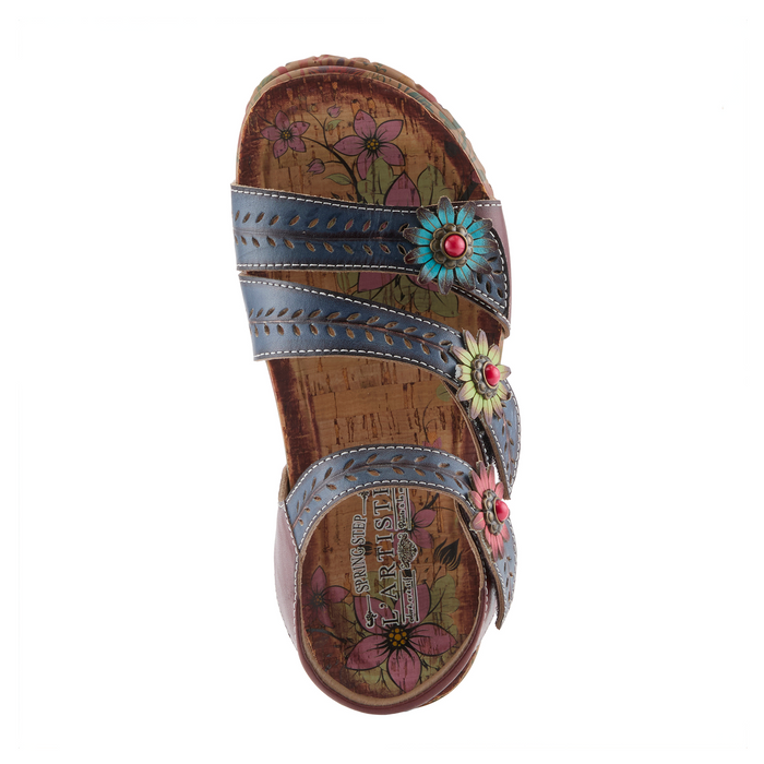 L'Artiste Anewtrio Backstrap Sandal (Women) - Navy Multi Sandal - Backstrap - The Heel Shoe Fitters