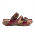 L'Artiste Ontheroad Slide Sandal (Women) - Dark Red Multi Sandal - Slide - The Heel Shoe Fitters