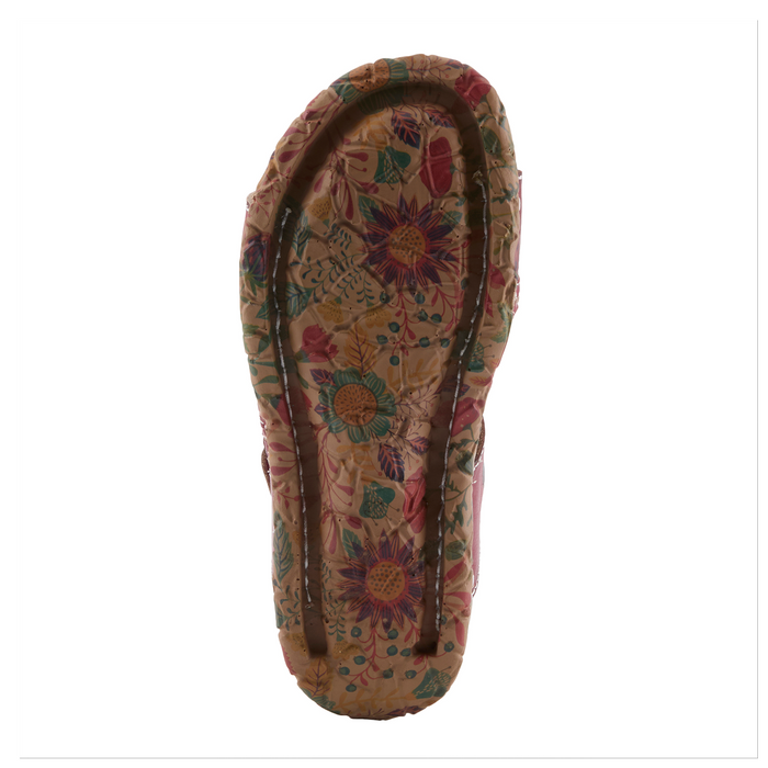 L'Artiste Ontheroad Slide Sandal (Women) - Dark Red Multi Sandal - Slide - The Heel Shoe Fitters