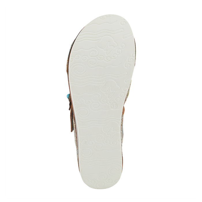 L'Artiste Pillow-Soft Slide Sandal (Women) - Grey Multi Sandal - Slide - The Heel Shoe Fitters