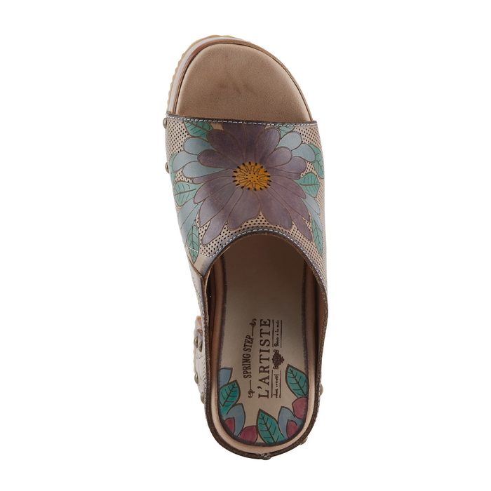 L'Artiste Teeshirt Wedge Sandal (Women) - Beige Multi Sandal - Heel/Wedge - The Heel Shoe Fitters