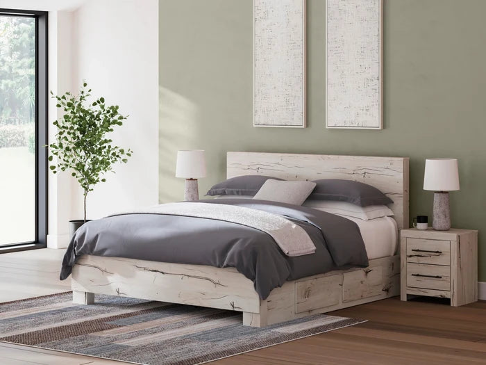 King / Panel Bed w/ Side Storage Drawers (2)