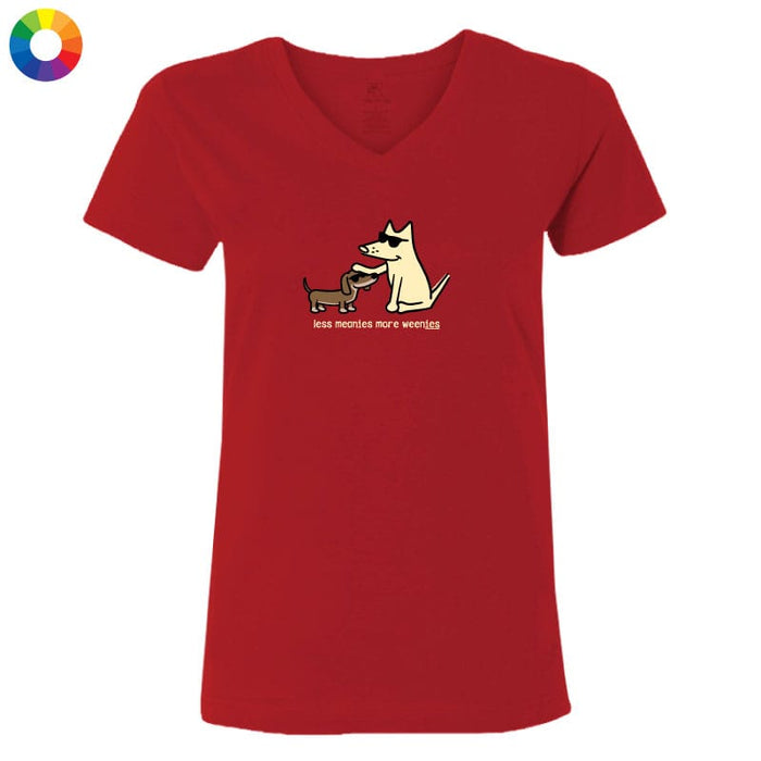 Less Meanies More Weenies - Ladies T-Shirt V-Neck