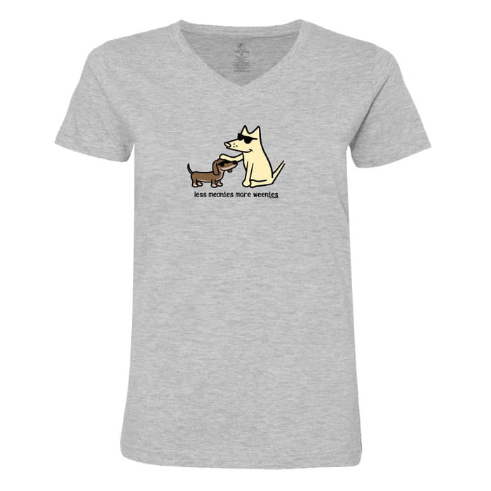 Less Meanies More Weenies - Ladies T-Shirt V-Neck