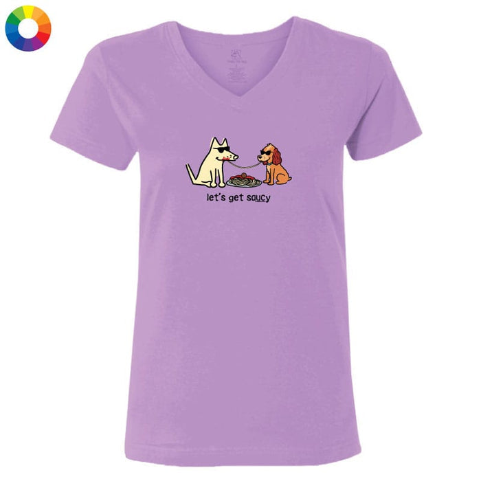 Lets Get Saucy - Ladies T-Shirt V-Neck