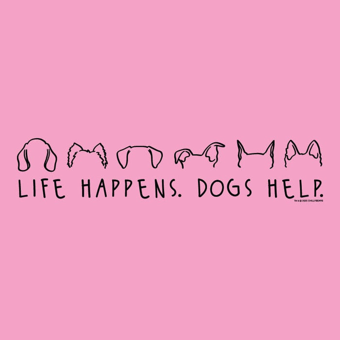 Life Happens Dogs Help - Ladies T-Shirt V-Neck