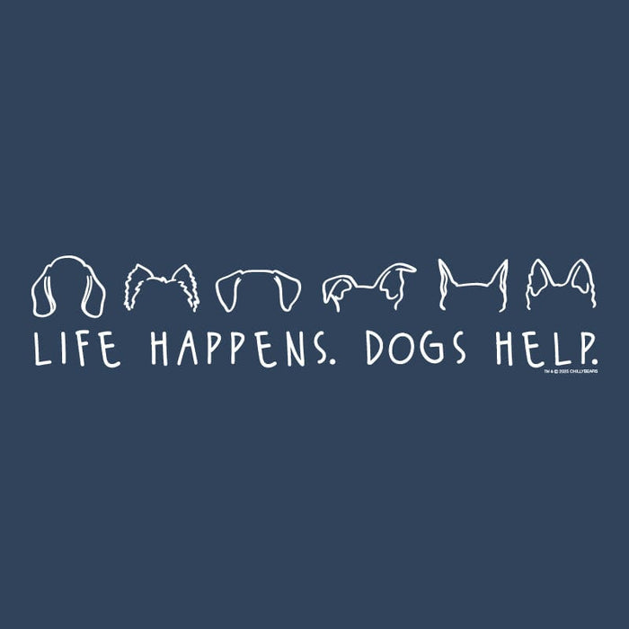 Life Happens Dogs Help - Ladies T-Shirt V-Neck