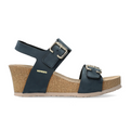 Mephisto Lissandra Wedge Sandal (Women) - Navy Sandalbuck Sandal - Heel/Wedge - The Heel Shoe Fitters