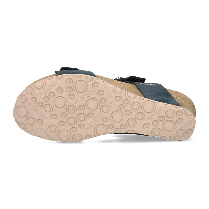 Mephisto Lissandra Wedge Sandal (Women) - Navy Sandalbuck Sandal - Heel/Wedge - The Heel Shoe Fitters