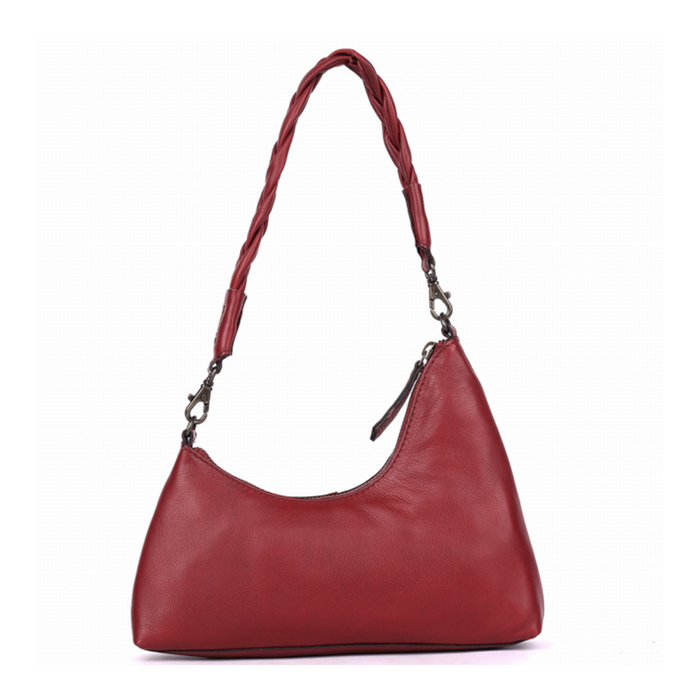 Milo Velutto Shoulder Bag - Burgundy Accessories - Bags - Handbags - The Heel Shoe Fitters