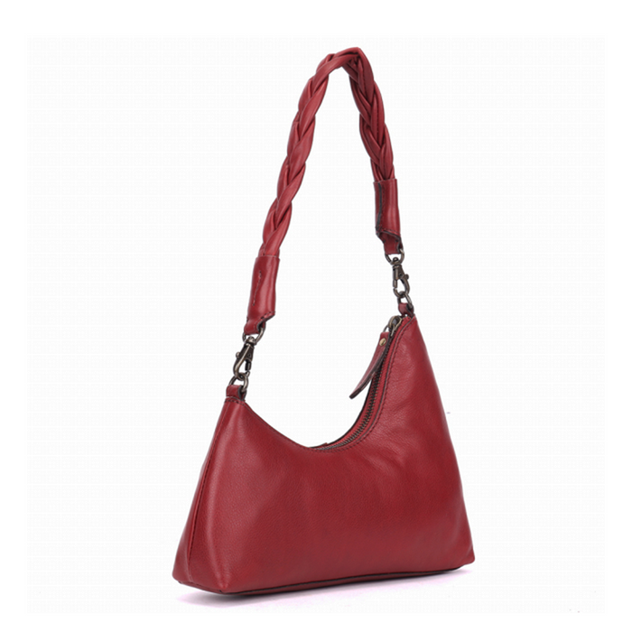 Milo Velutto Shoulder Bag - Burgundy Accessories - Bags - Handbags - The Heel Shoe Fitters