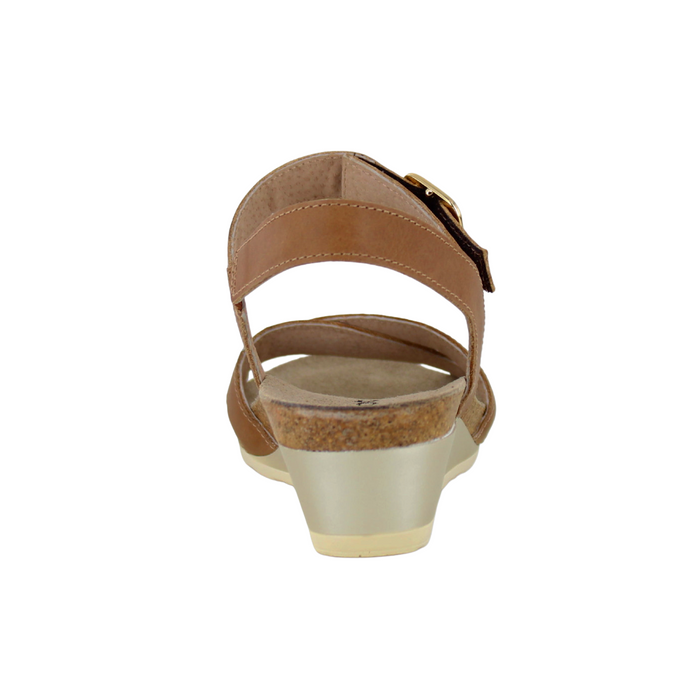 Naot Throne Wedge Sandal (Women) - Latte Brown Leather Sandal - Heel/Wedge - The Heel Shoe Fitters