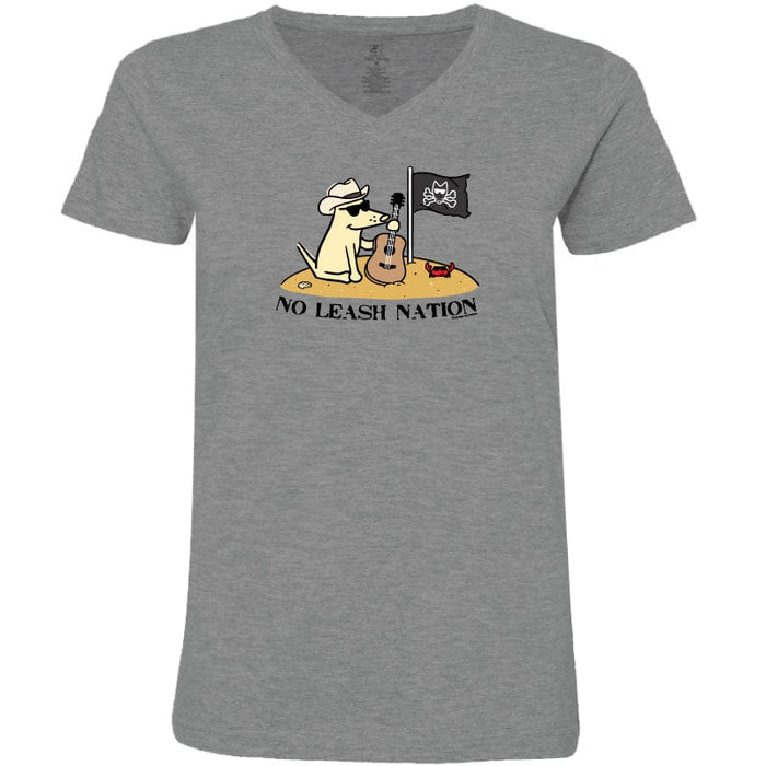 No Leash Nation - Ladies T-Shirt V-Neck