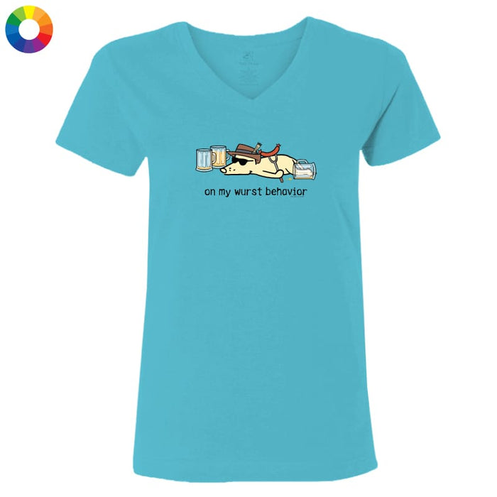 On My Wurst Behavior - Ladies T-Shirt V-Neck