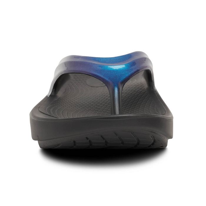 Oofos OOlala Luxe Sandal (Women) - Shimmer Blue Sandal - Thong - The Heel Shoe Fitters