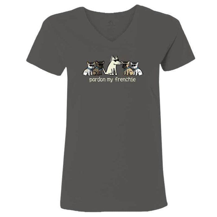 Pardon My Frenchie - Ladies T-Shirt V-Neck