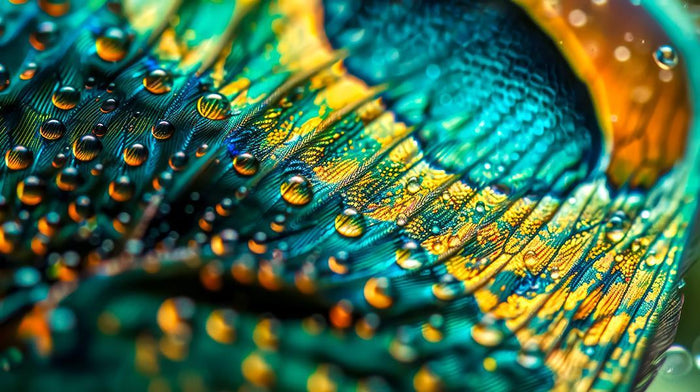 Peacock Droplets (Small) - Blue